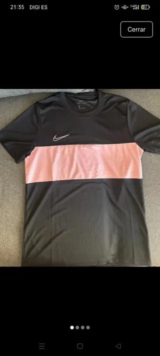 Camiseta Nike Dri-Fit Negra y Rosa Talla L