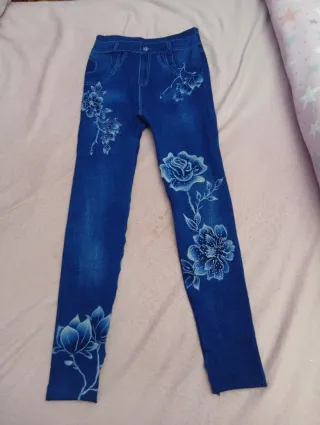 Leggings vaqueros mujer con flores
