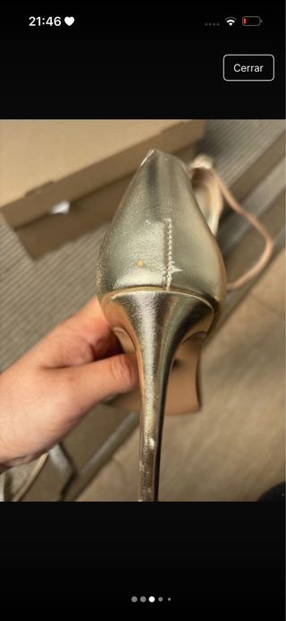 Sandalias tacón doradas