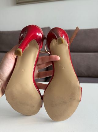 Tacones Charol Rojo Catwalk Talla 41