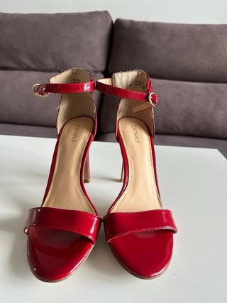 Tacones Charol Rojo Catwalk Talla 41