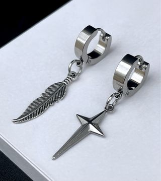 Aros Punk Acero Pluma Estrella