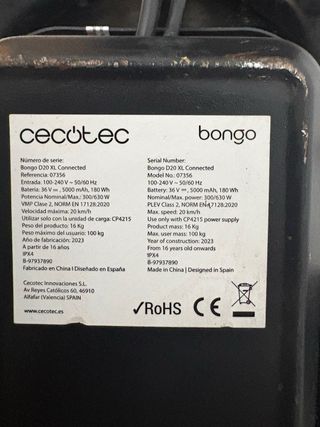 Patinete Cecotec Negro y Azul