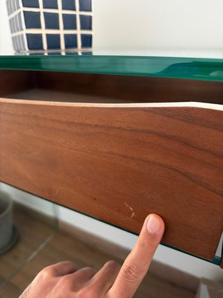 Consola recibidor cristal y madera