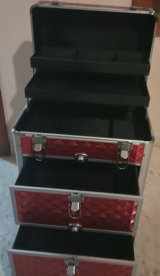 Maletín de estética Songmics rojo