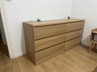 Cómoda MALM 6 cajones madera clara. Nueva.