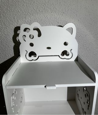 Mesita Auxiliar / Armario Mini Blanca con Estantes