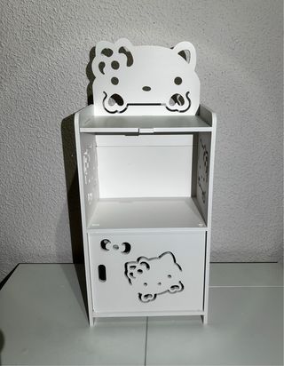 Mesita Auxiliar / Armario Mini Blanca con Estantes