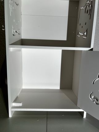 Mesita Auxiliar / Armario Mini Blanca con Estantes