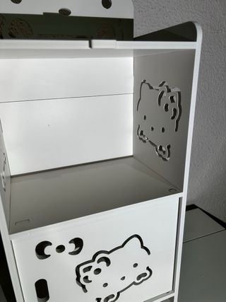 Mesita Auxiliar / Armario Mini Blanca con Estantes