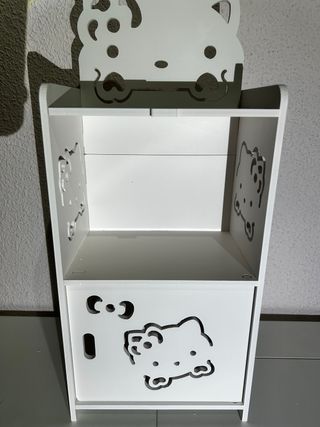 Mesita Auxiliar / Armario Mini Blanca con Estantes