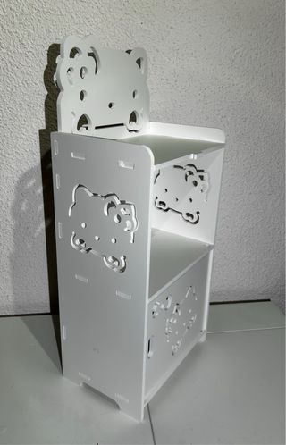 Mesita Auxiliar / Armario Mini Blanca con Estantes