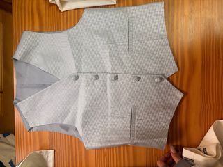 Traje comunión marinero beige y azul