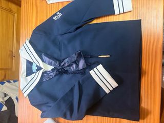 Traje comunión marinero beige y azul