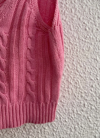 Top rosa tejido de lana