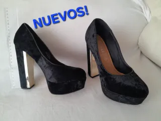 Zapatos terciopelo negro