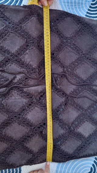 Falda de cuero marrón