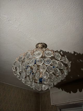 Lámpara de techo cristal y metal