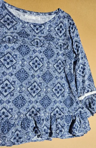 Camiseta volante manga 3/4