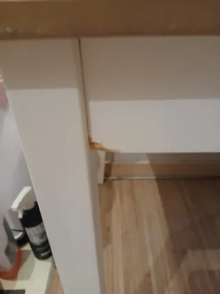 Mesa de comedor/cocina madera y blanco