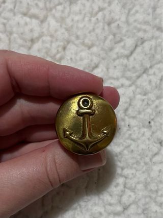 Pomello ancora vintage in metallo dorato