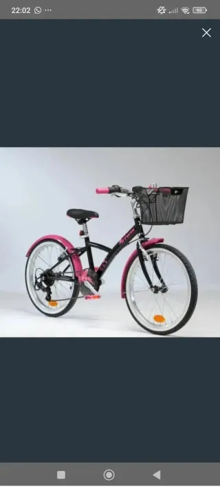 Bicicleta Niña Rosa y Negra