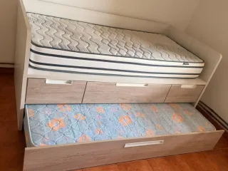 2 Camas Nido Blanca y Madera