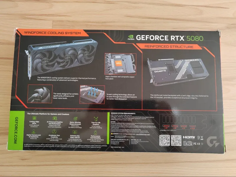 Gigabyte RTX 5080 WINFORCE OC 16GB Nueva afbeelding 7
