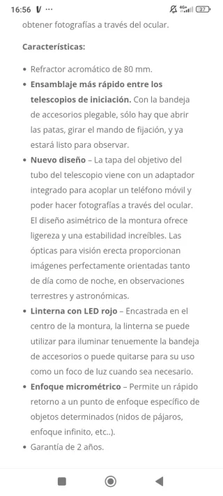 Telescopio Celestron Inspire 80AZ