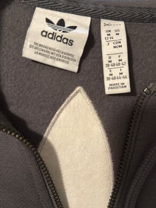 Chaqueta Adidas Gris con Cremallera