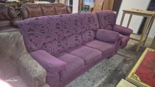 Sofá comedor tela y piel