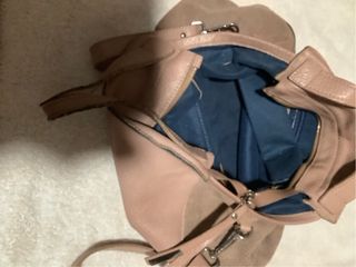 Borsetta a mano e tracolla rosa cipria/beige