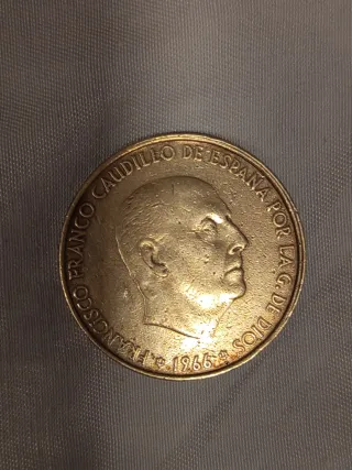 Moneda Franco Caudillo España 1966 Plata