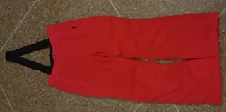 Pantaloni sci arancioni con bretelle