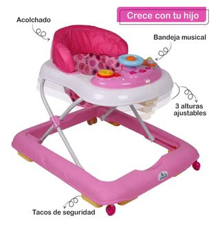 Caminador para bebé rosa