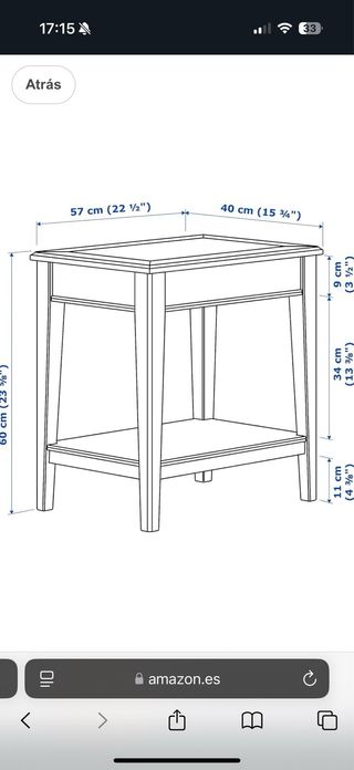 Mesa auxiliar LIATORP Ikea blanca