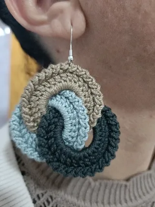 Pendientes crochet espiral