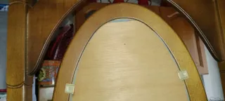 Espejo de pie antiguo de madera