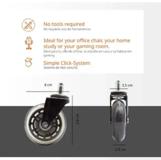 Ruedas Silla Oficina (5 uds)