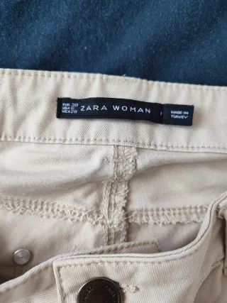 Pantaloni donna beige zara jeans