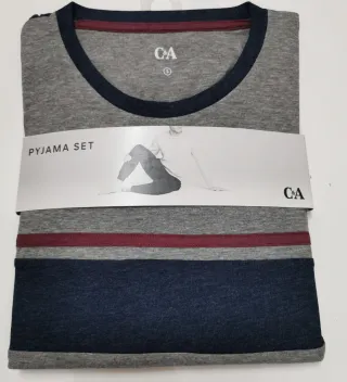 Pijama C&A Hombre Talla S Gris y Azul