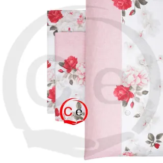 Completo set lenzuola con rose rosse e bianche