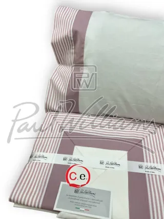 Set Lenzuola Paul Williams Rosa e Bianco