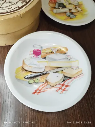 Set 6 Platos porcelana Vintage Fromages de France