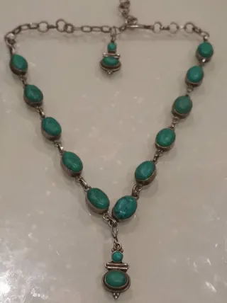 Collar Vintage Turquesa y Plata Étnico