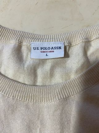Maglia U.S. Polo Assn. Donna Taglia L Panna Cotone