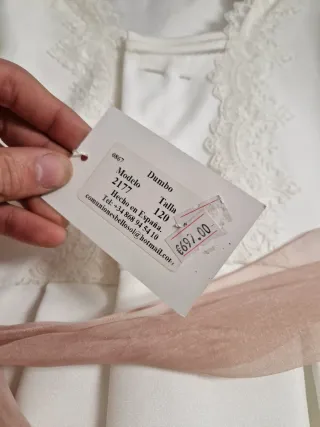 Vestido Comunión Blanco y Rosa Nuevo