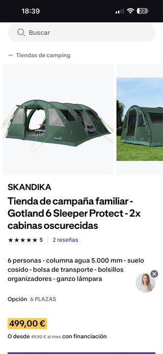 Tienda Campaña Skandika Gotland Protect 6