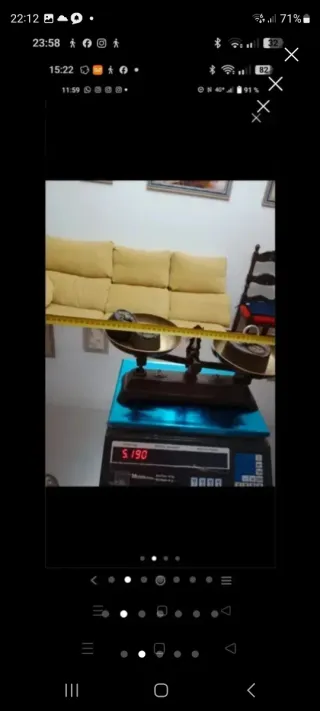 Antigua báscula de cocina hasta 2 kg,con pesas