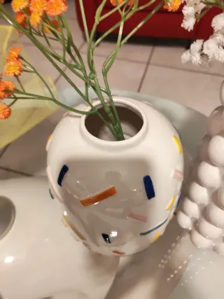 Coppia vasi decorativi in ceramica